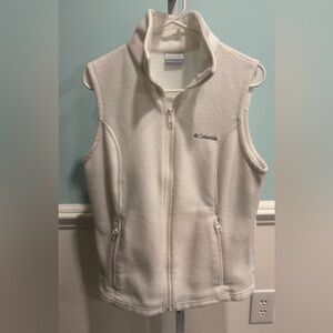 Columbia White Fleece Vest